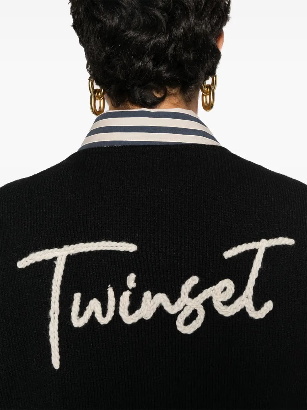logo-embroidered poncho