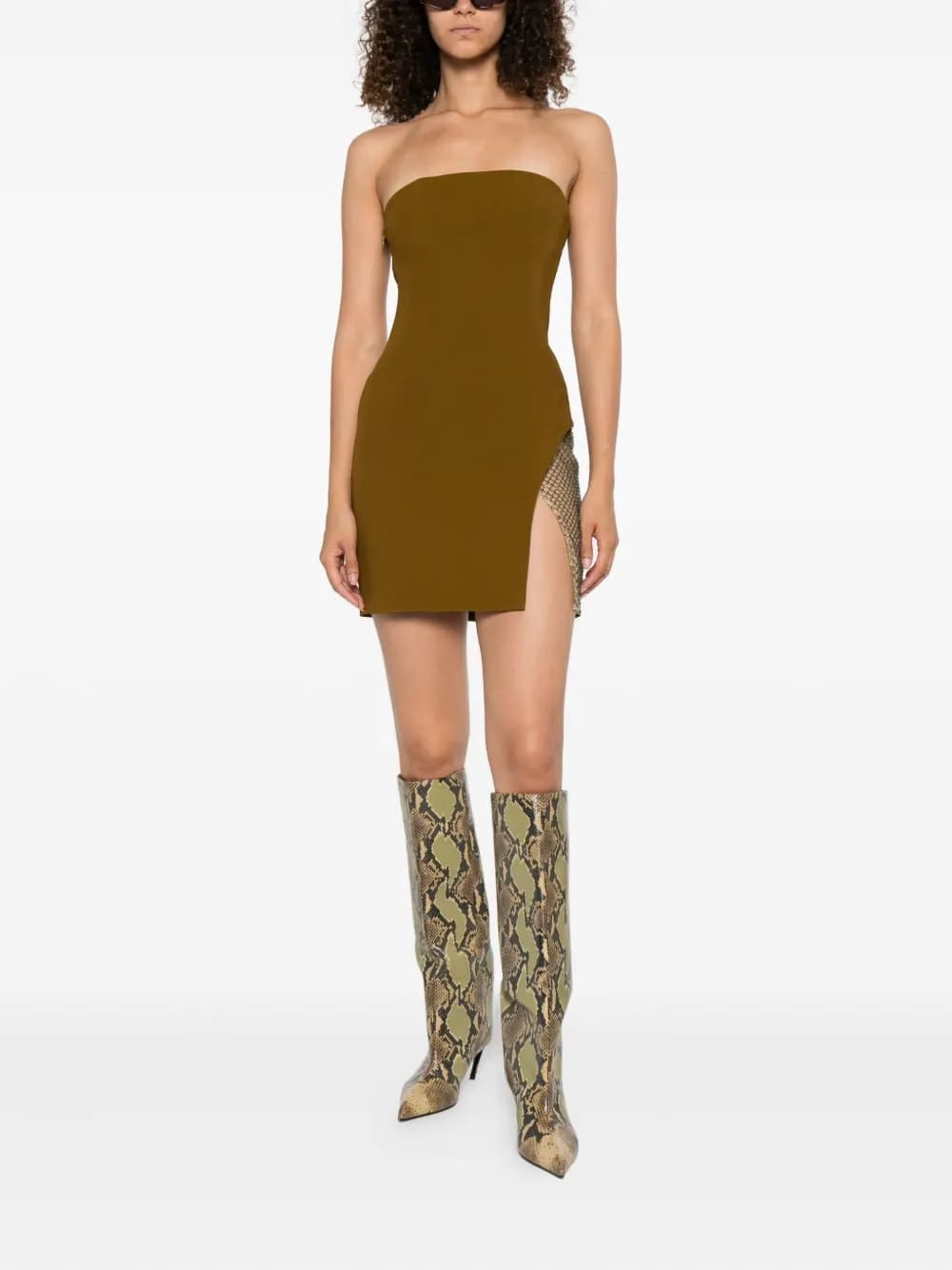 strapless mini dress