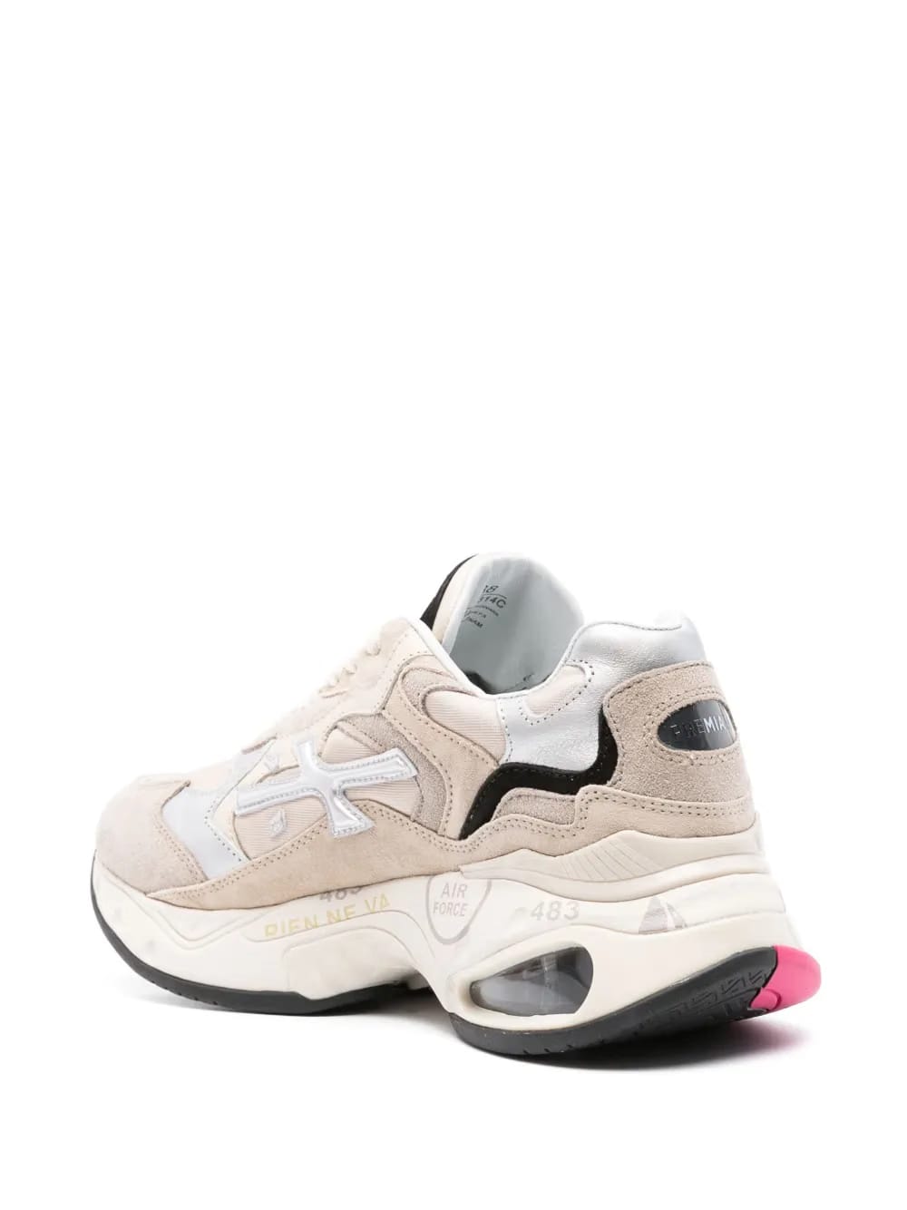 Sharky logo-embossed leather sneakers