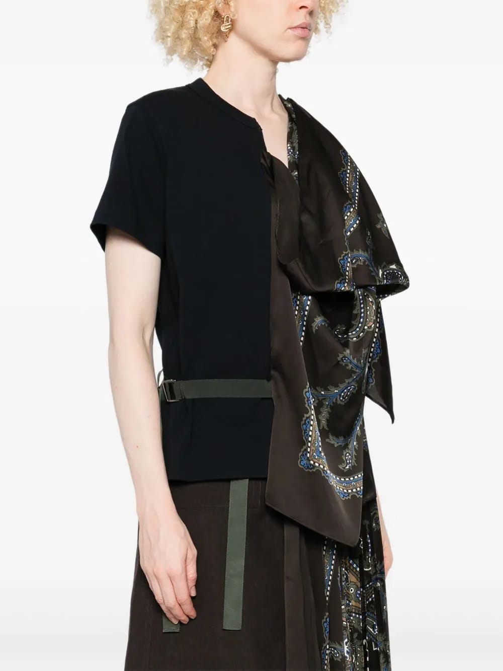 paisley-print panel top