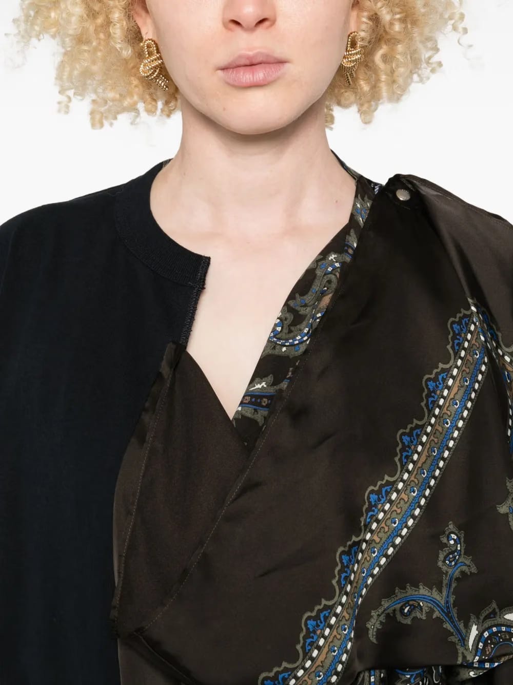 paisley-print panel top