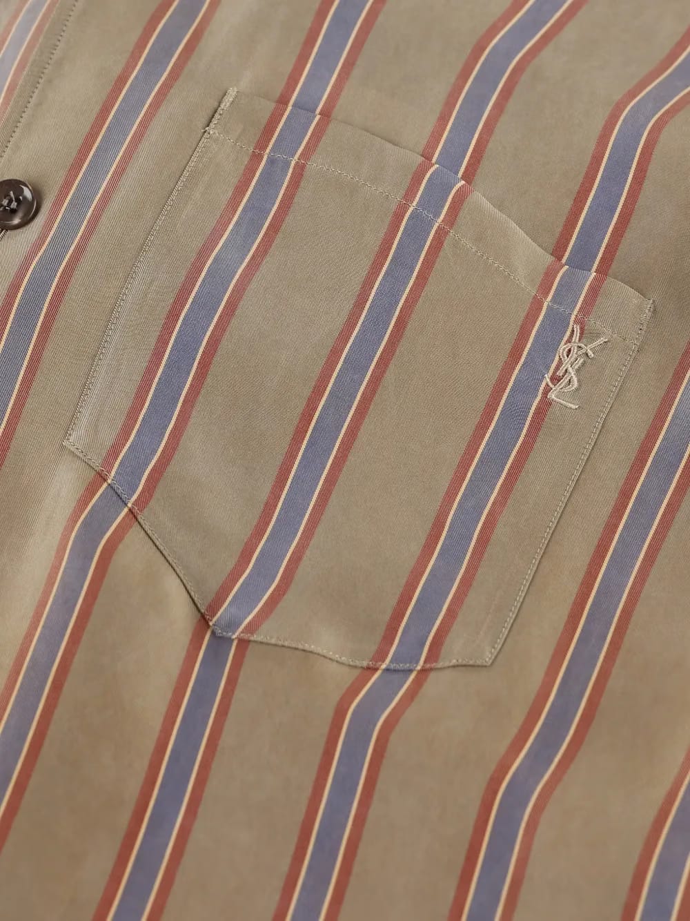 striped-pattern chest-pocket shirt