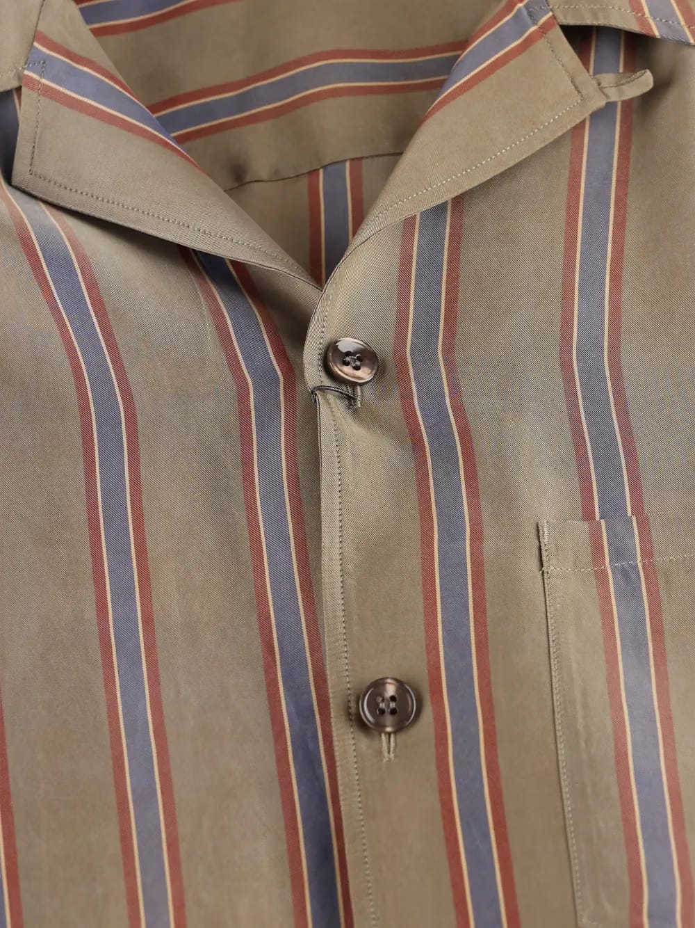 striped-pattern chest-pocket shirt