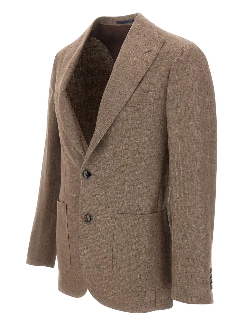 peaked-lapels buttoned blazer
