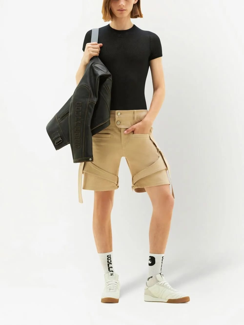 mesh crew-neck T-Shirt