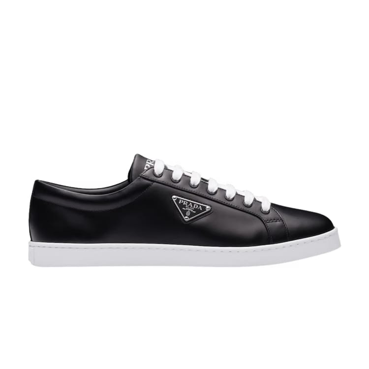 Prada Brushed Leather Sneaker Black