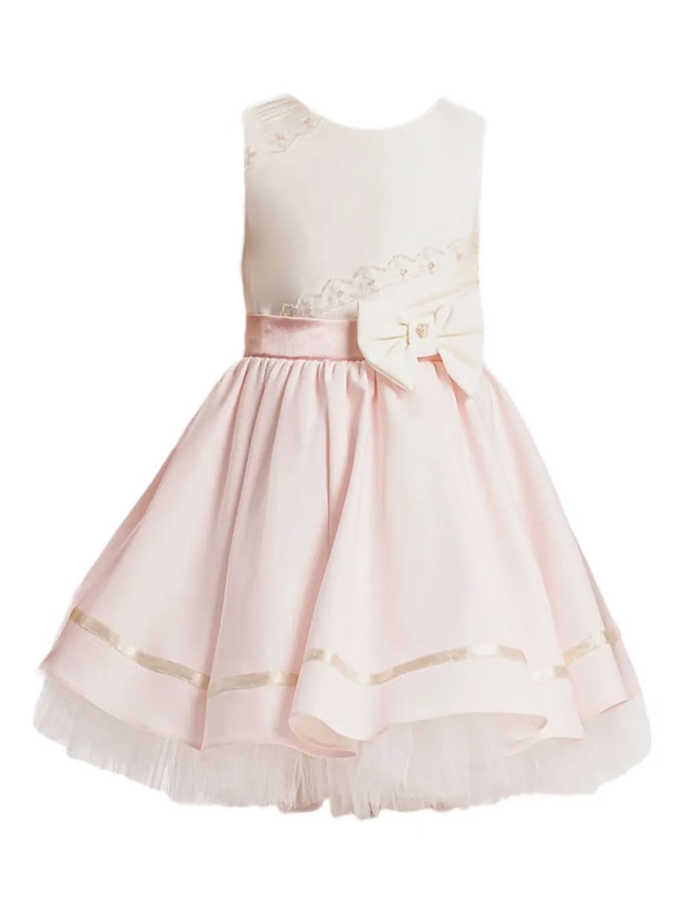bow-embellished layered dress