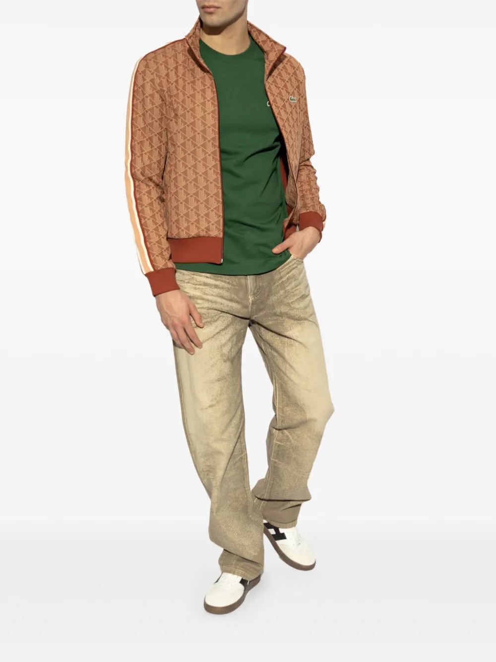monogram-pattern cardigan