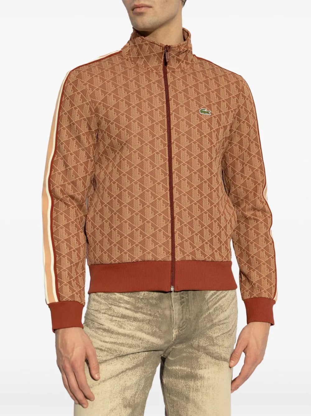 monogram-pattern cardigan