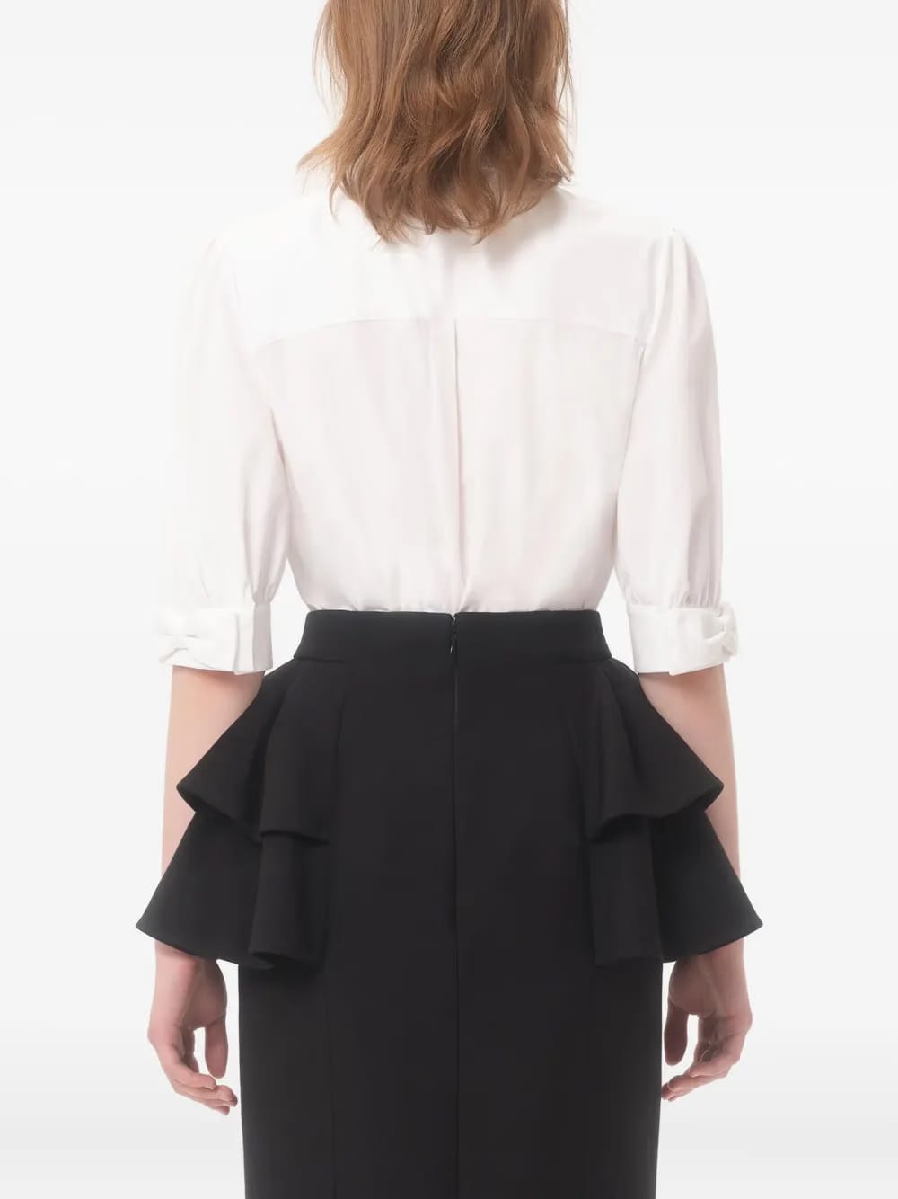 puffed sleeve button-up shirt