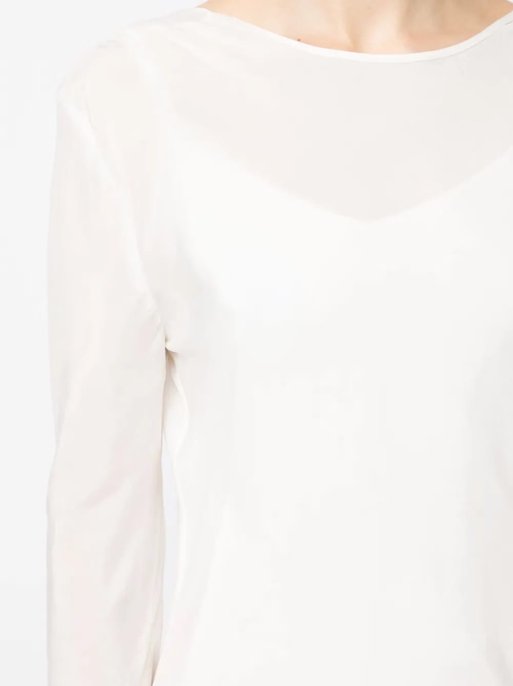 asymmetric backless sheer dress