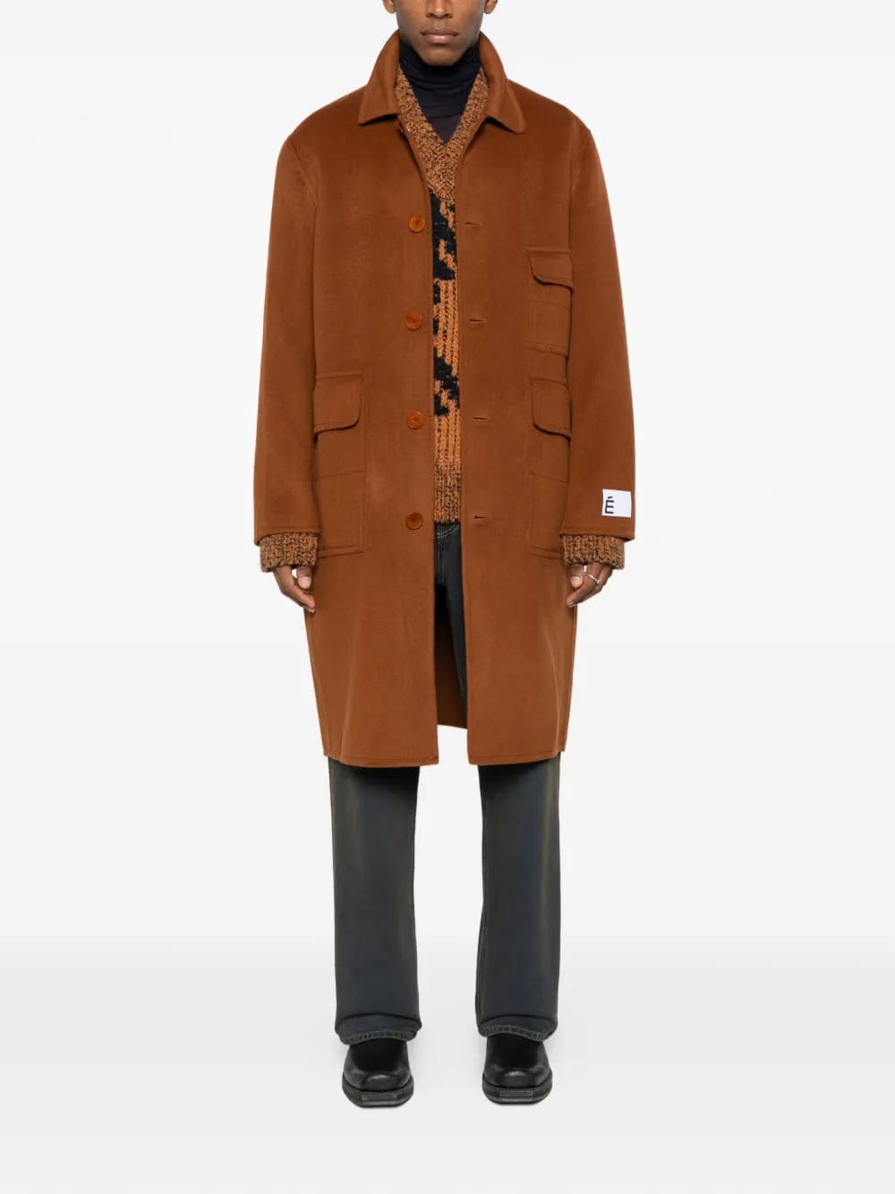button-up wool coat