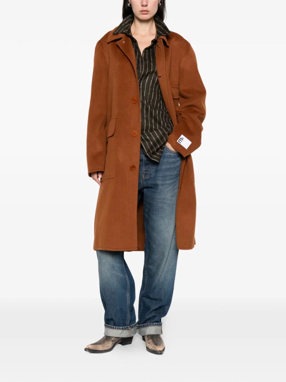button-up wool coat