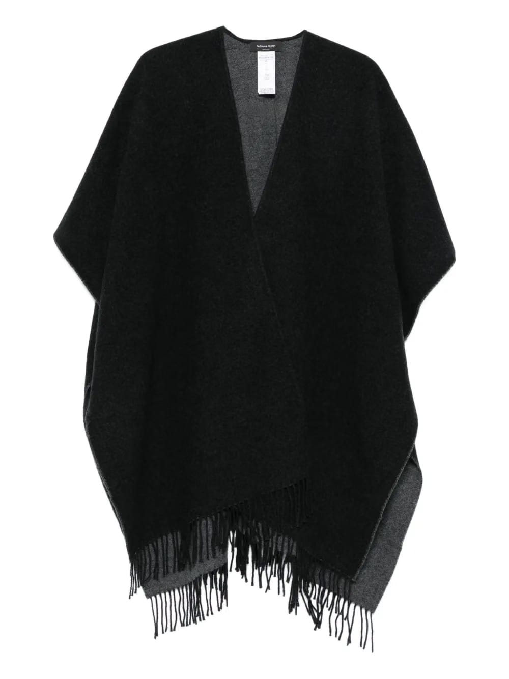fringed v-neck poncho