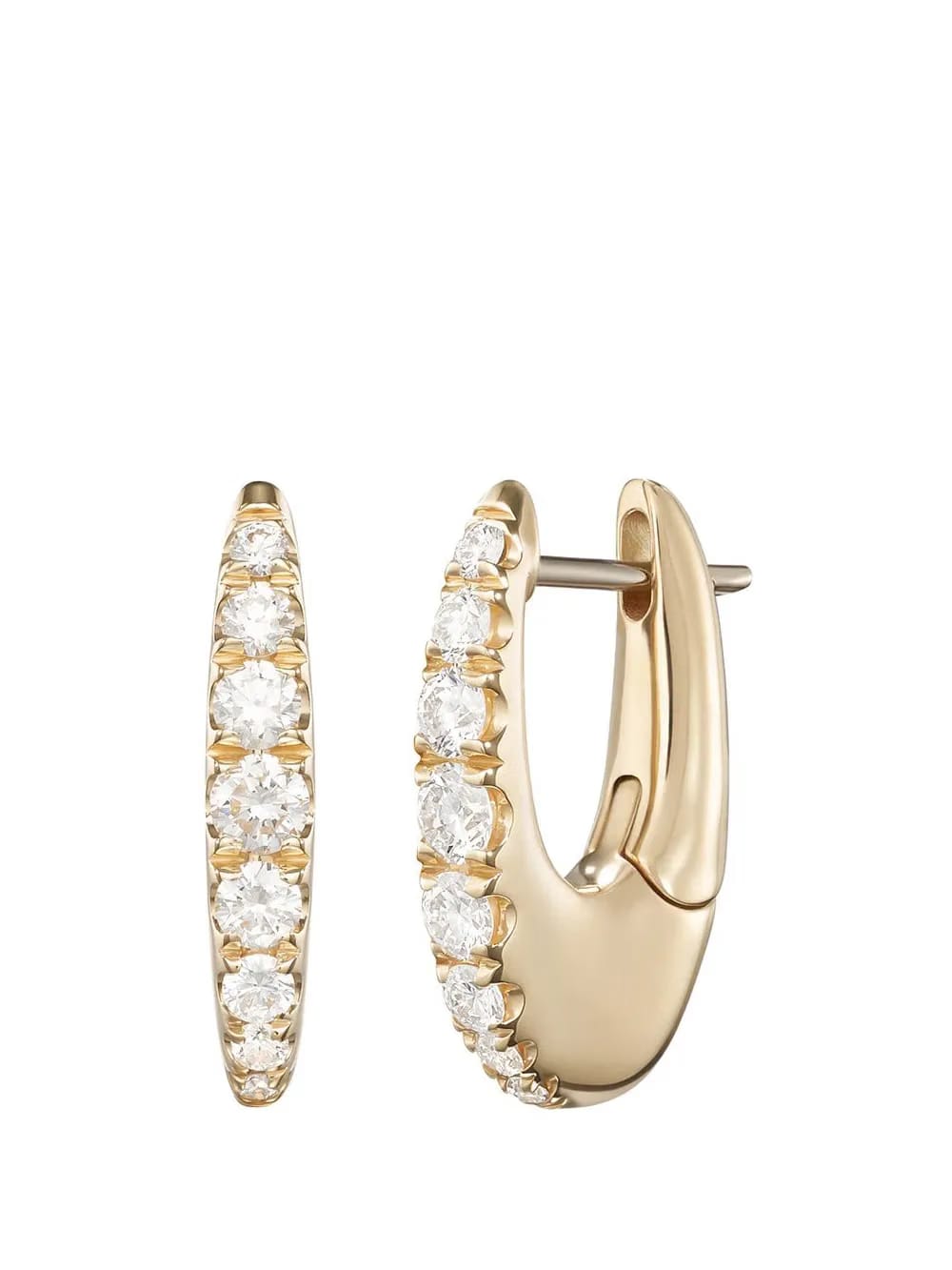 Gold Diamond Hoop Earrings