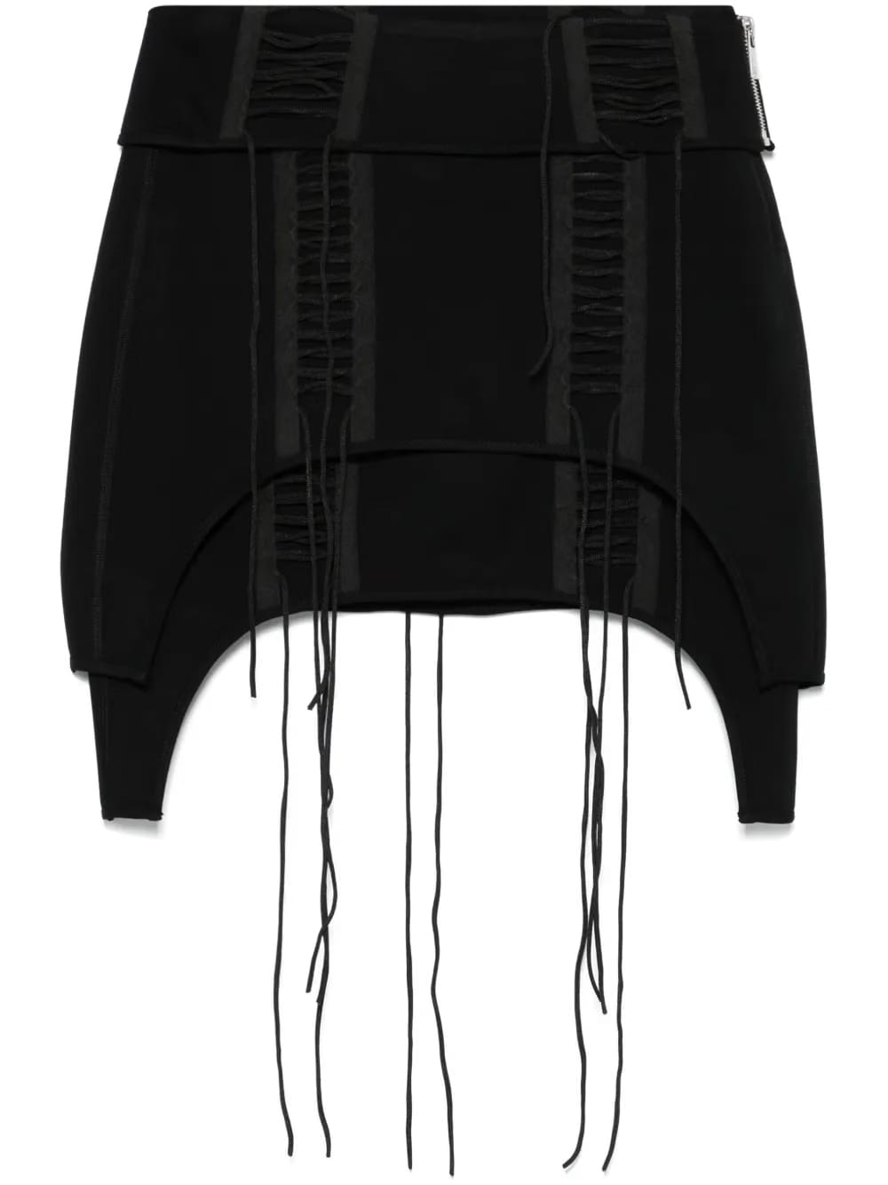 lace-up mini skirt