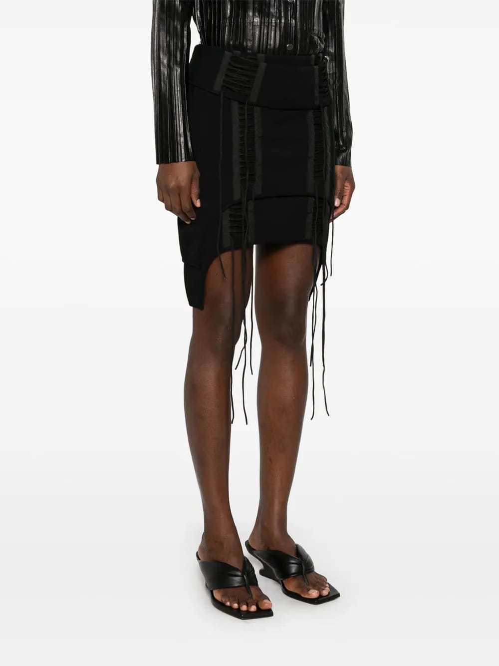 lace-up mini skirt
