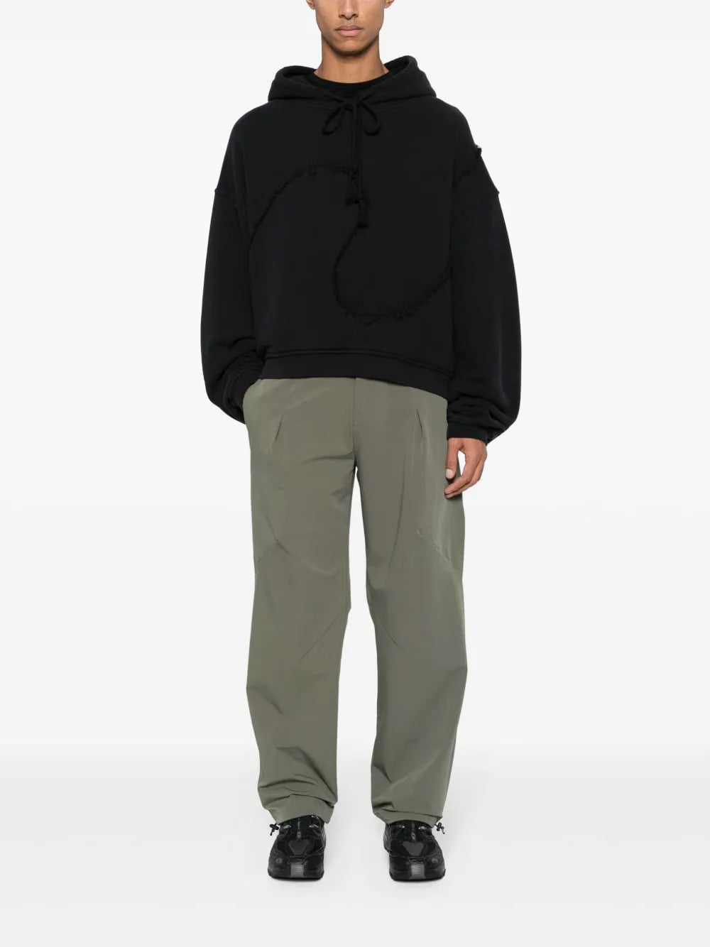 Dart straight-leg trousers