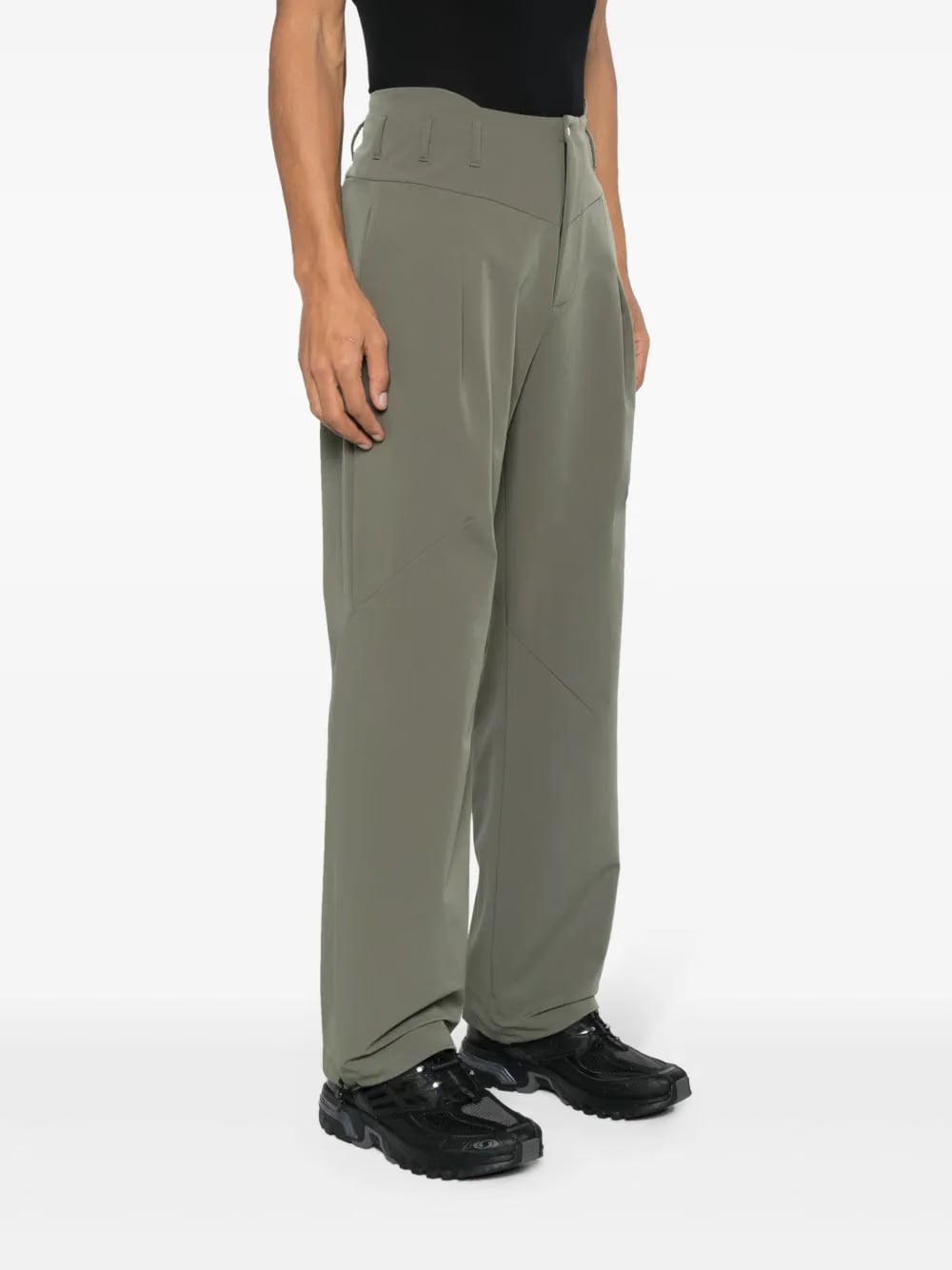 Dart straight-leg trousers
