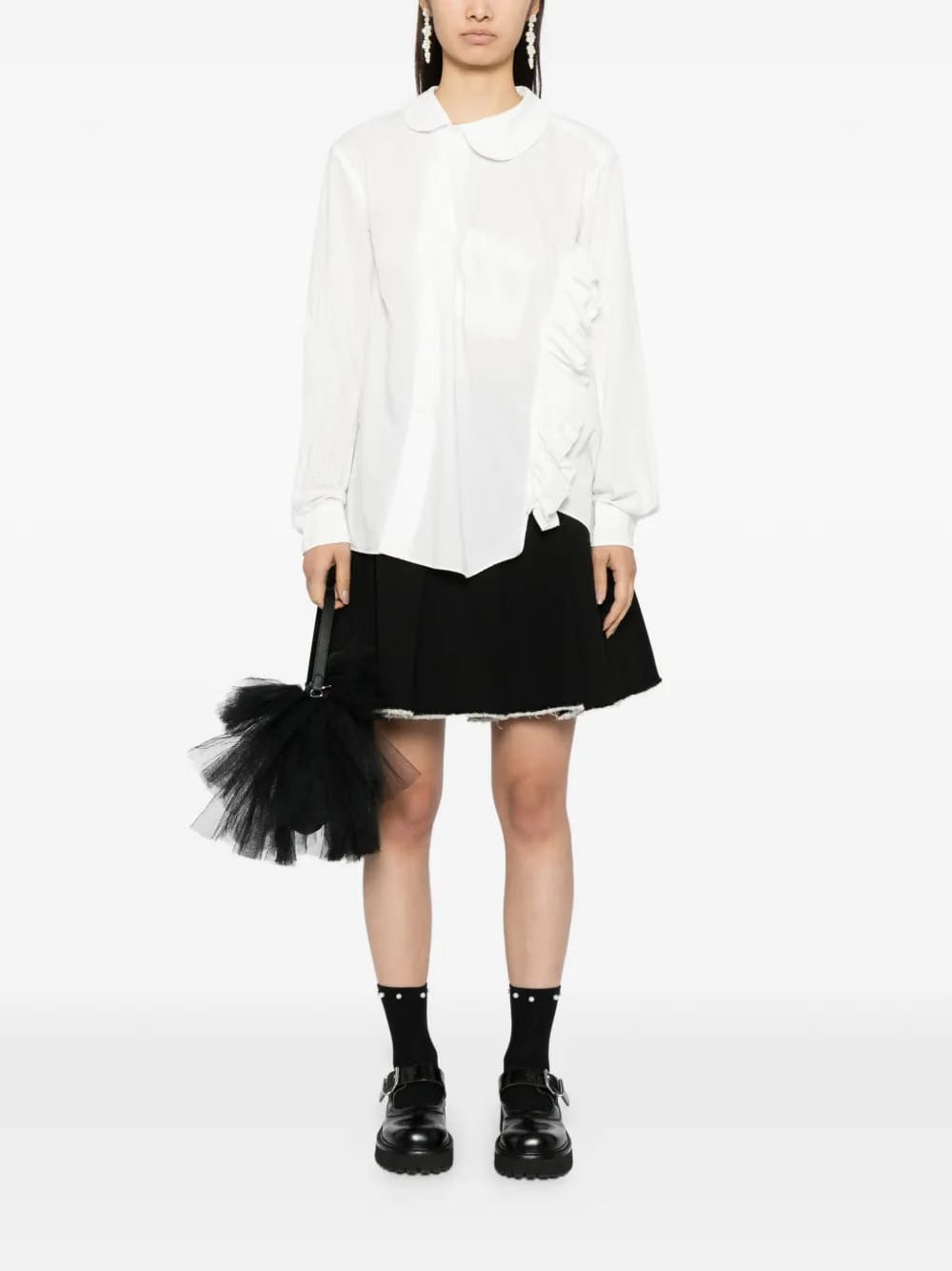 asymmetric ruffled shirt