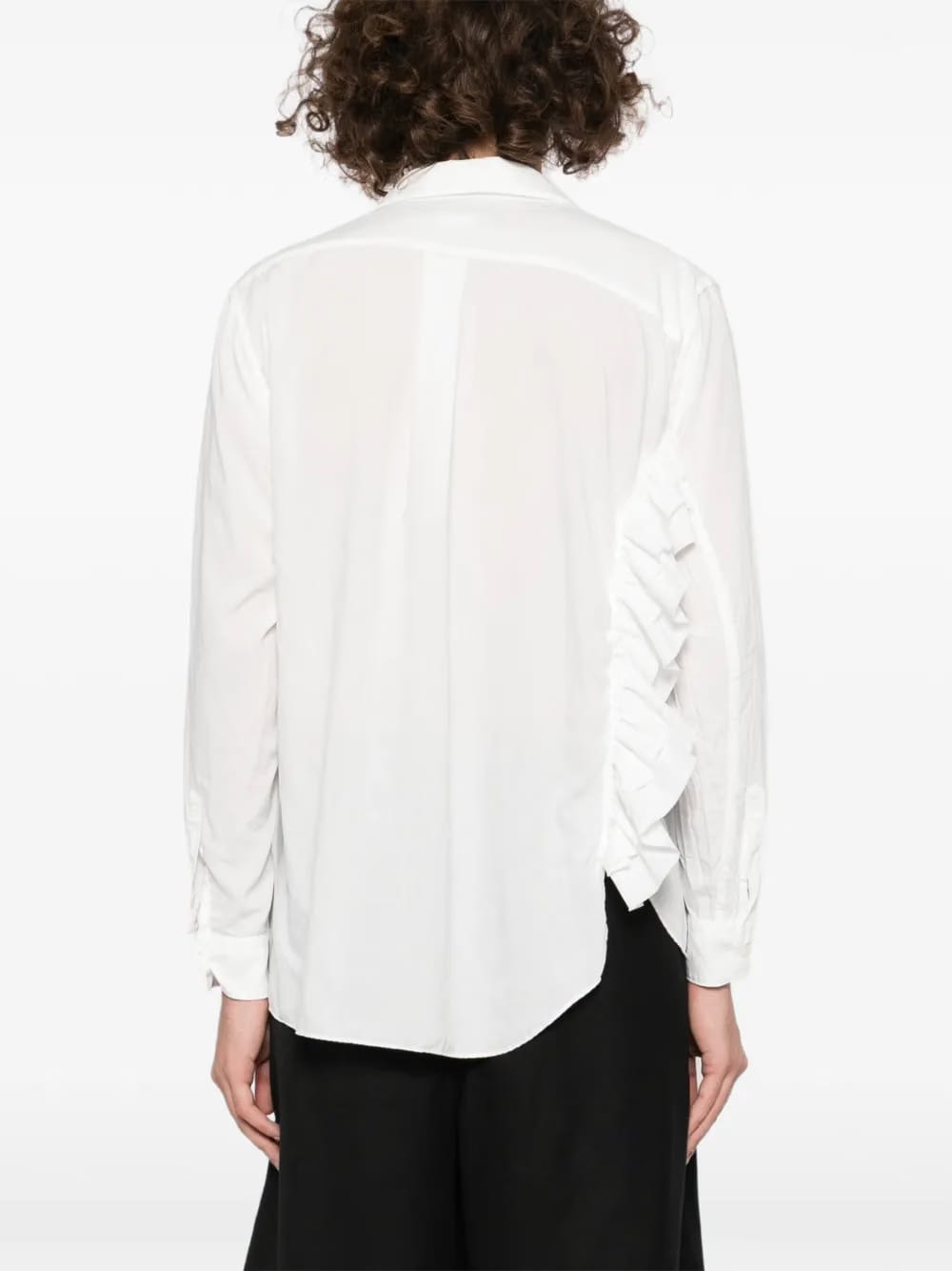 asymmetric ruffled shirt