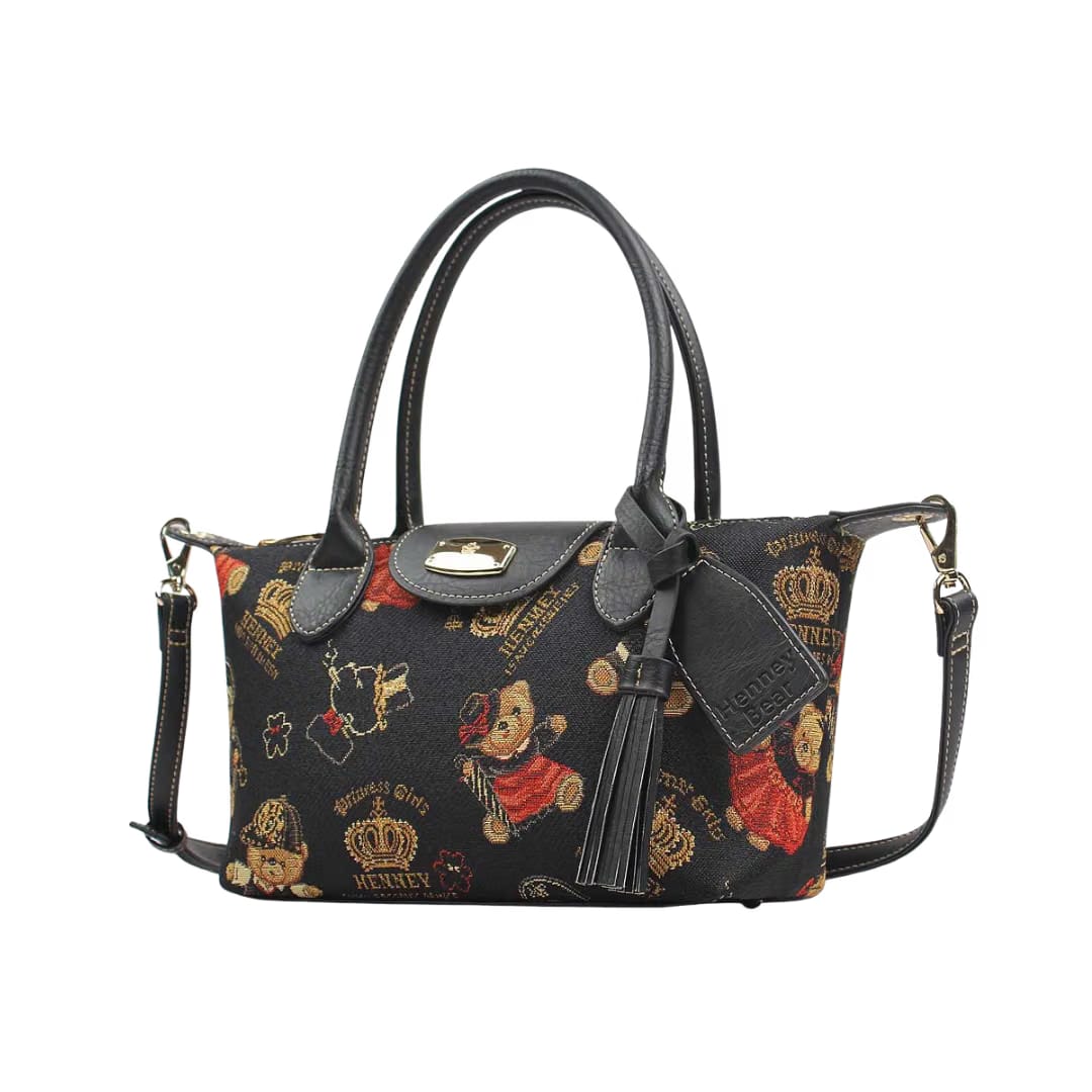 Crown Bear Top Handle Bag (H-918-SB-CRB)
