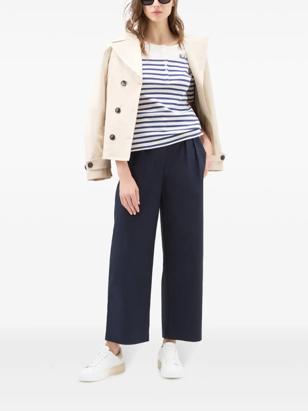 wide-leg cotton trousers