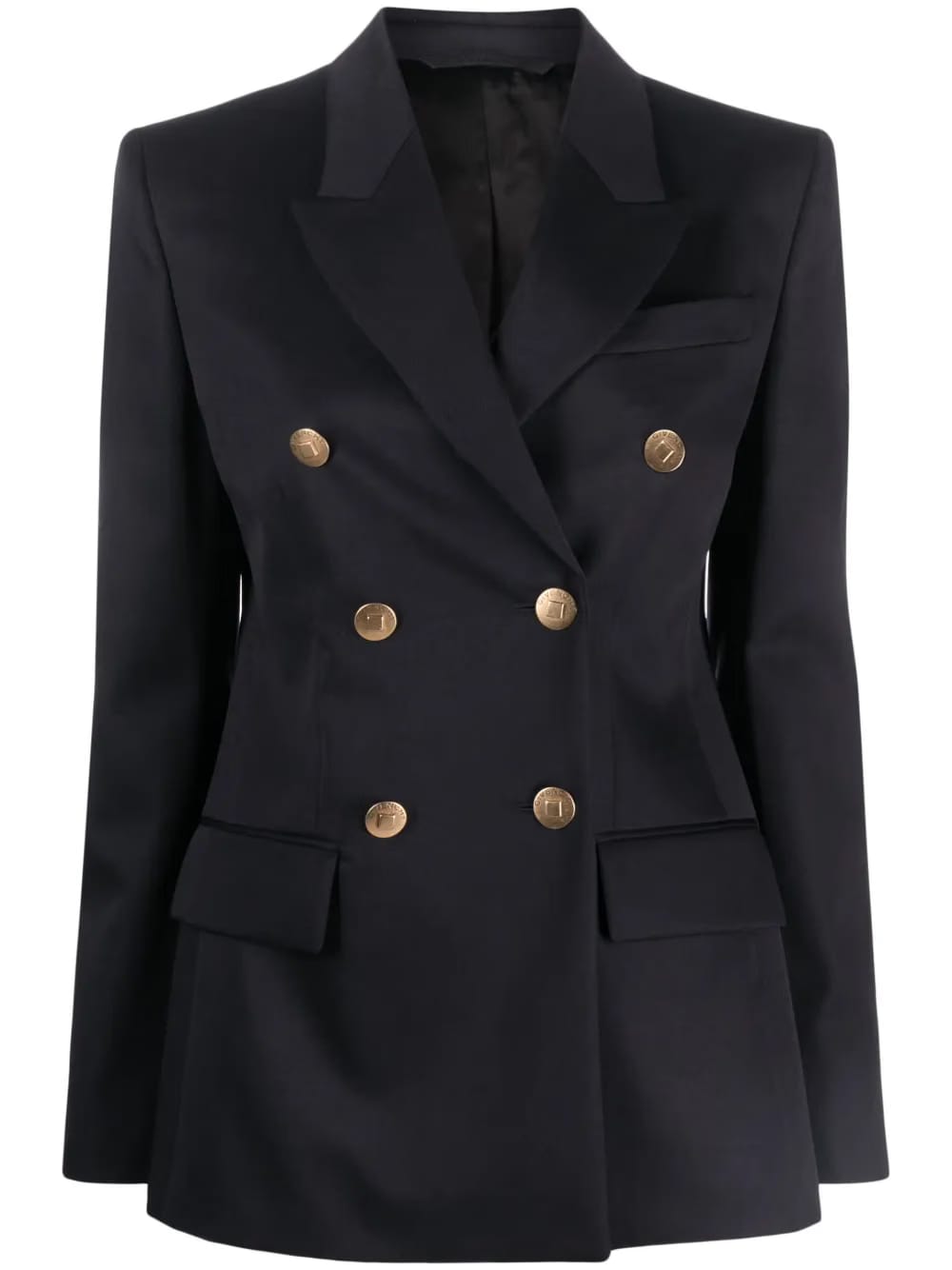 double-breasted peak-lapel blazer