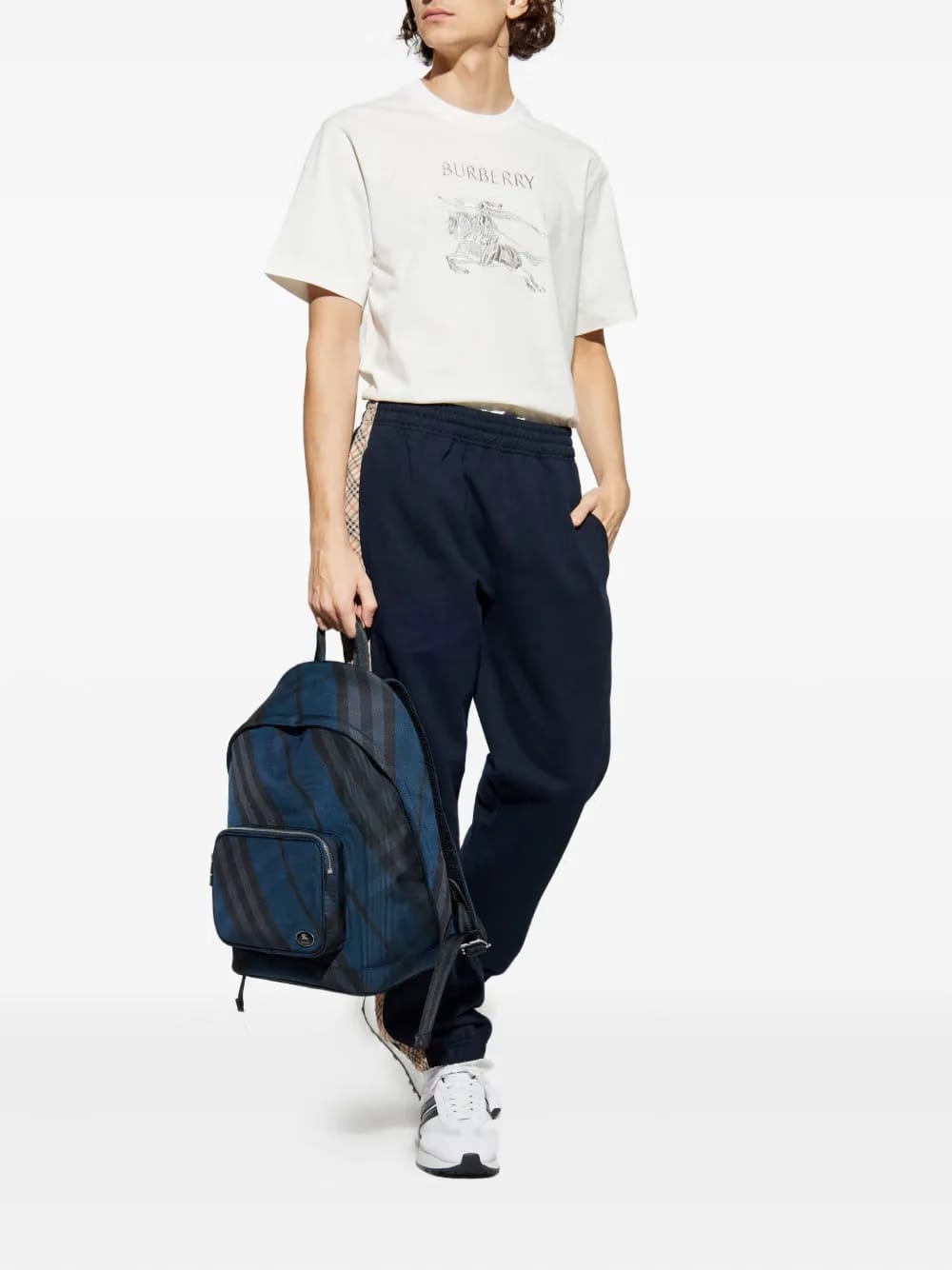 check-trim track pants