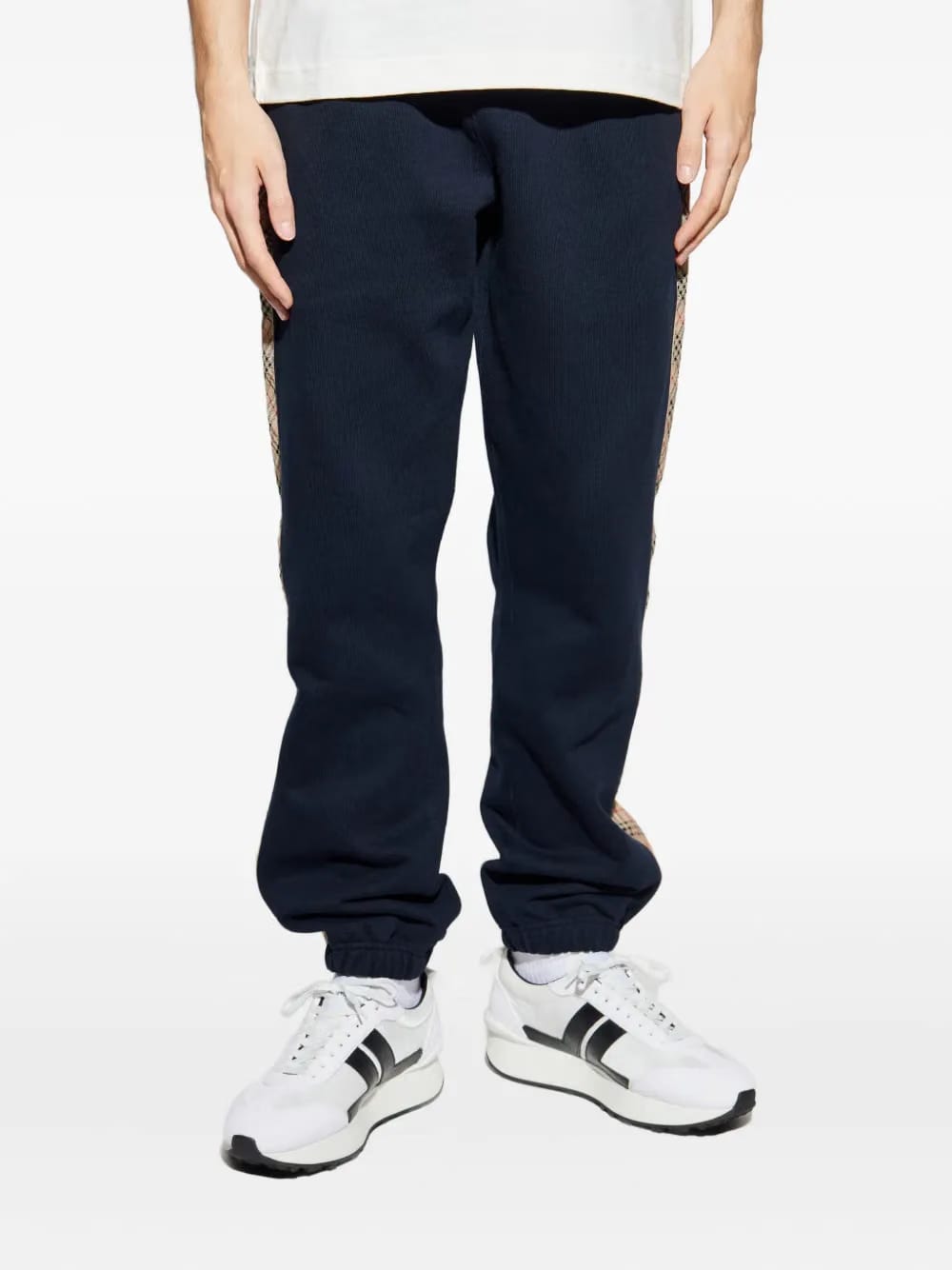 check-trim track pants