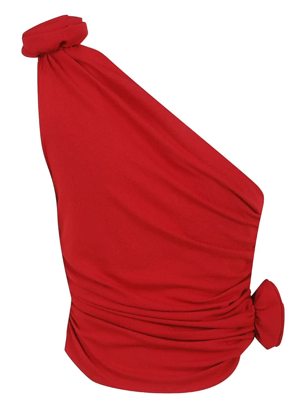 knot-detail one-shoulder blouse