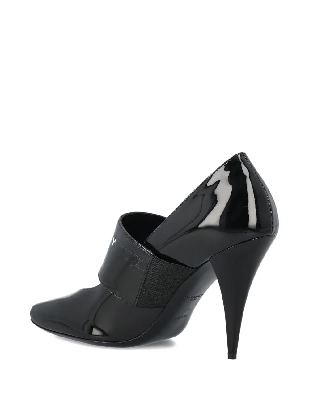 Sliced Square Tape patent leather pumps