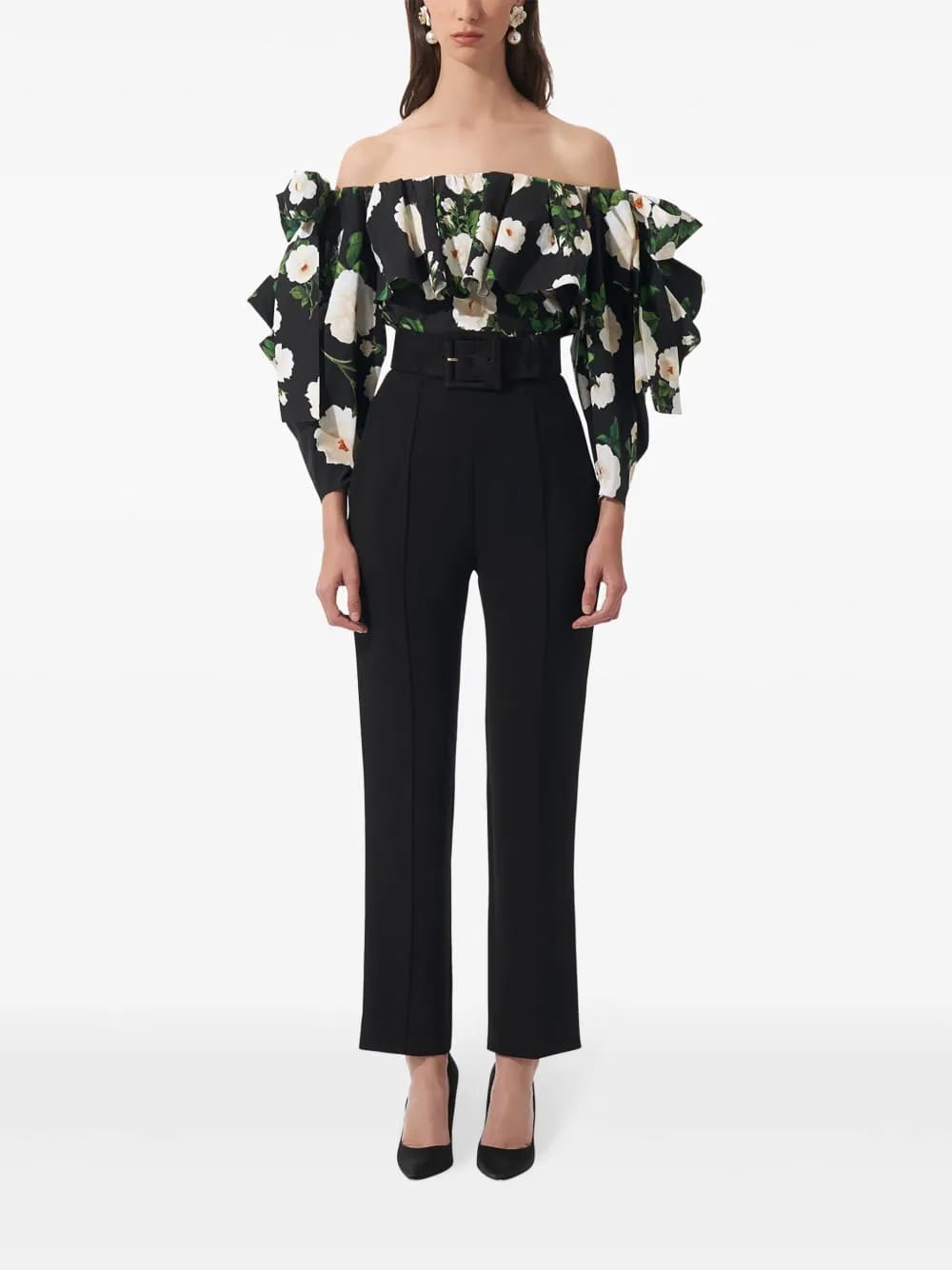 rose-print cotton top