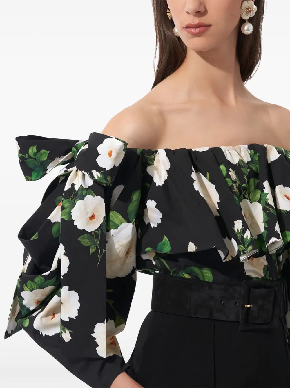 rose-print cotton top