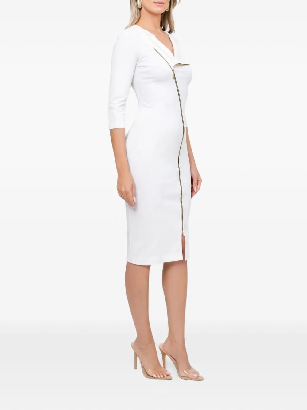 zip-fastening midi dress