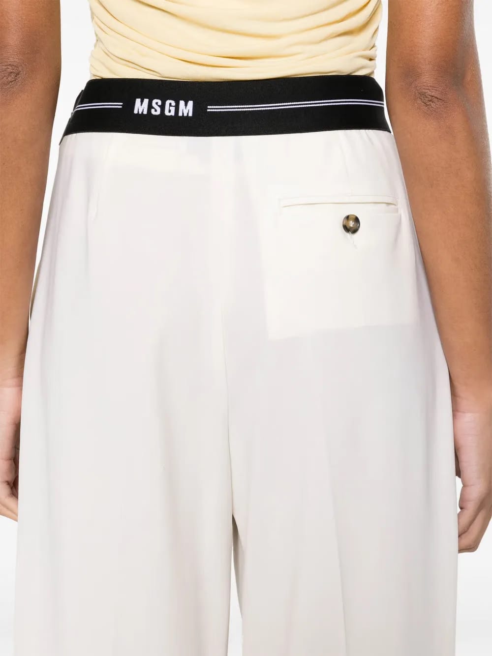 logo-waistband wide-leg trousers
