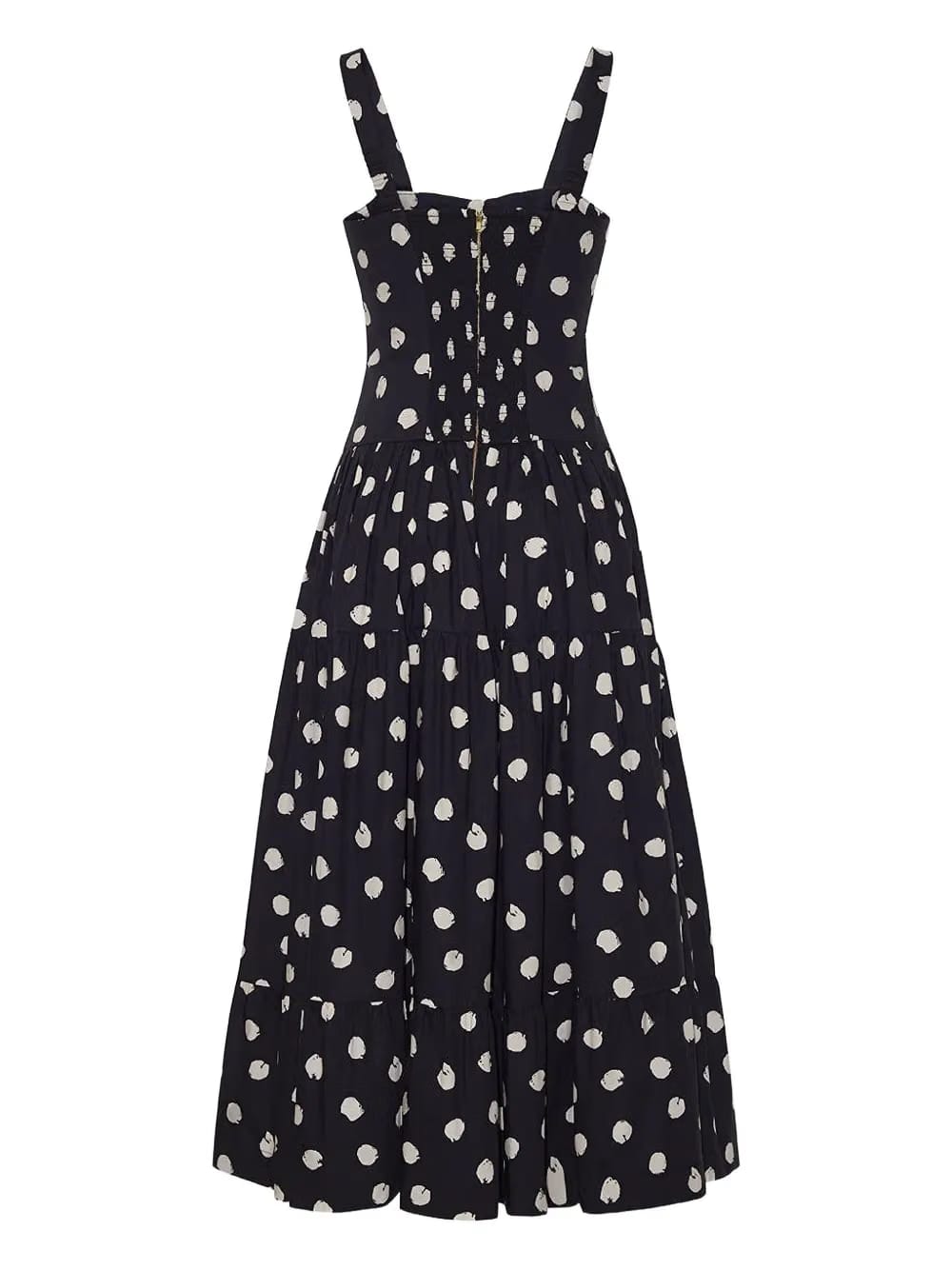 Santiago polka-dot tiered midi dress