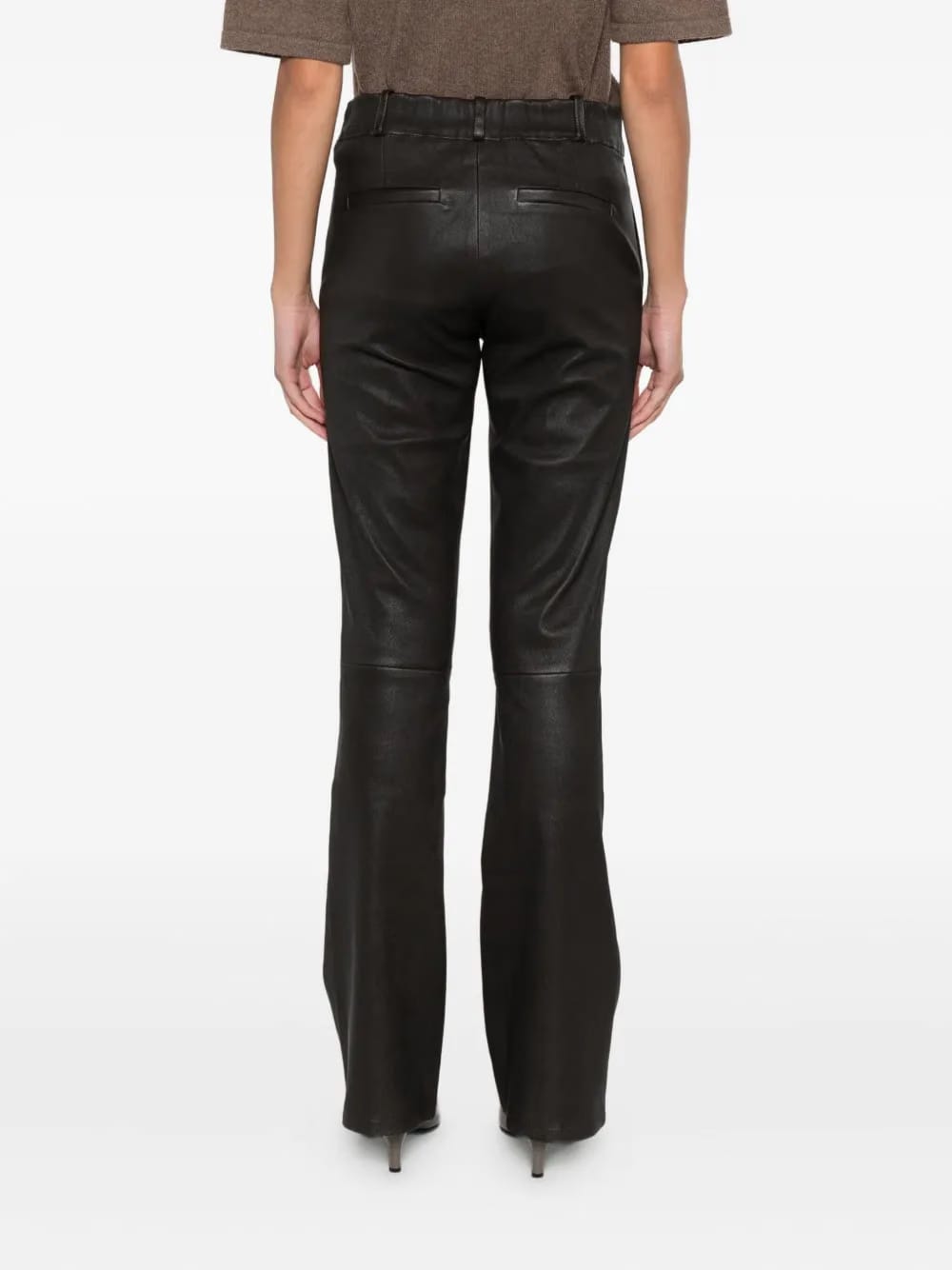 leather flared pants
