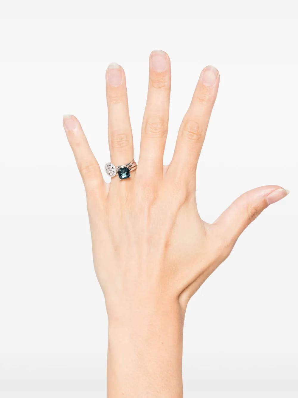 18K white gold topaz and diamond ring set
