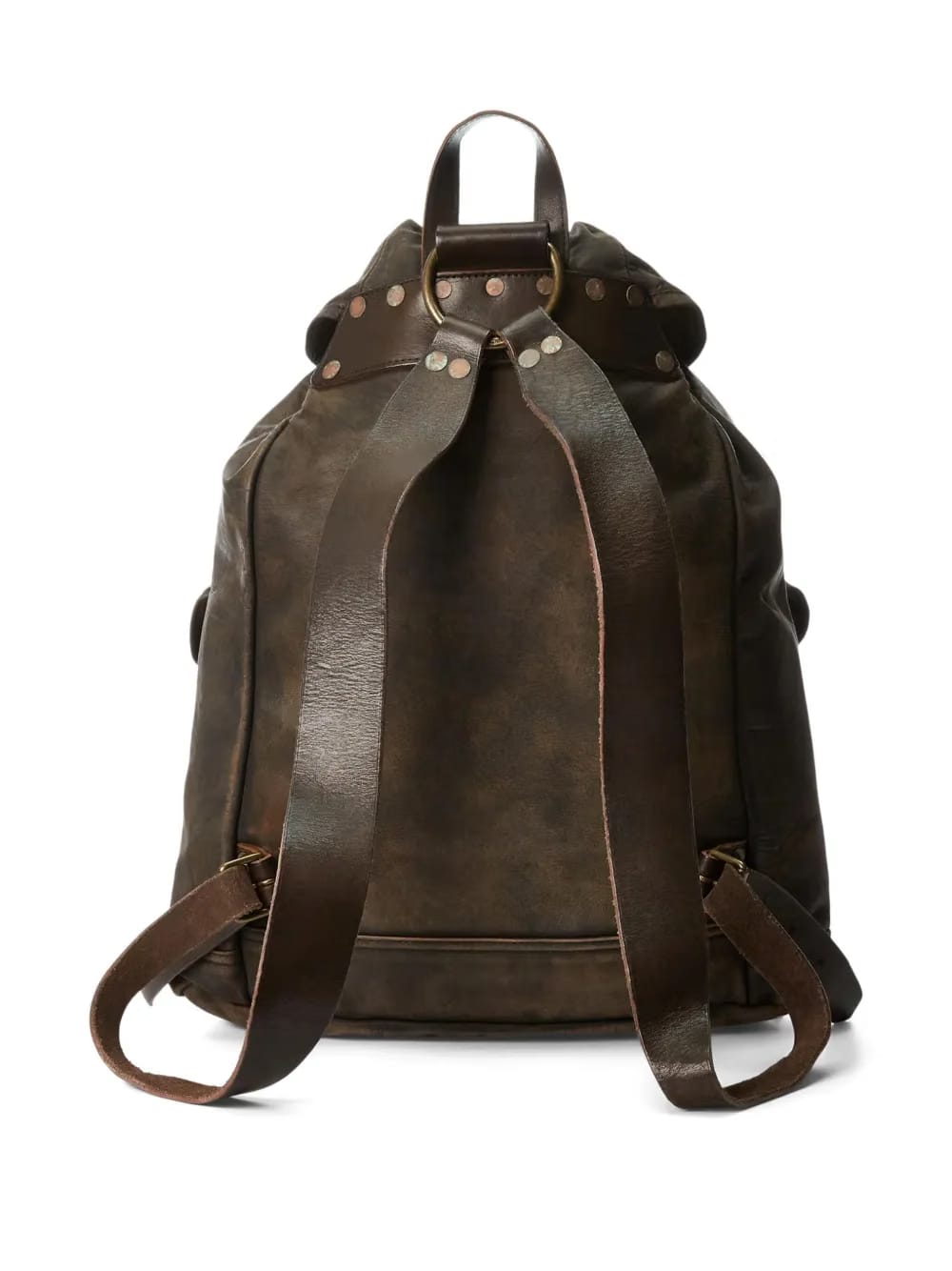 distressed leather rucksack