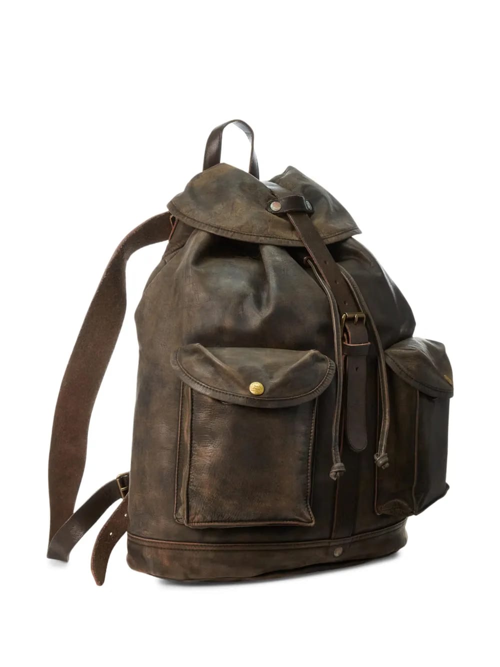 distressed leather rucksack