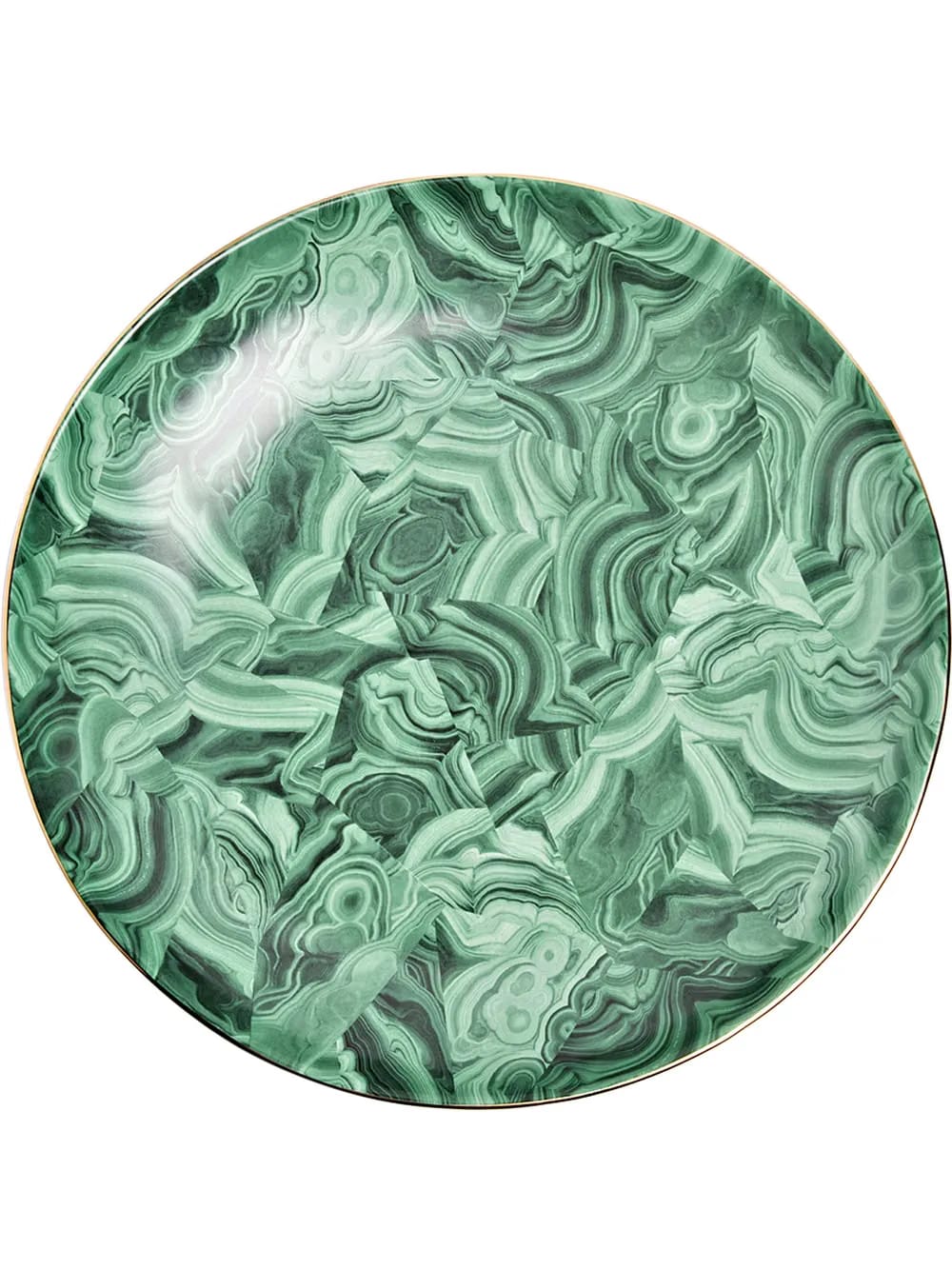 Malachite round platter (46cm)