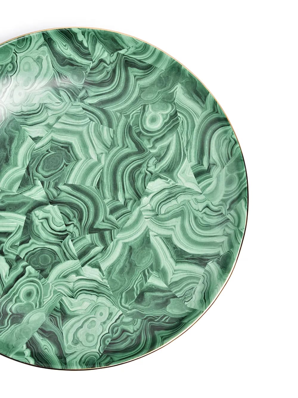 Malachite round platter (46cm)
