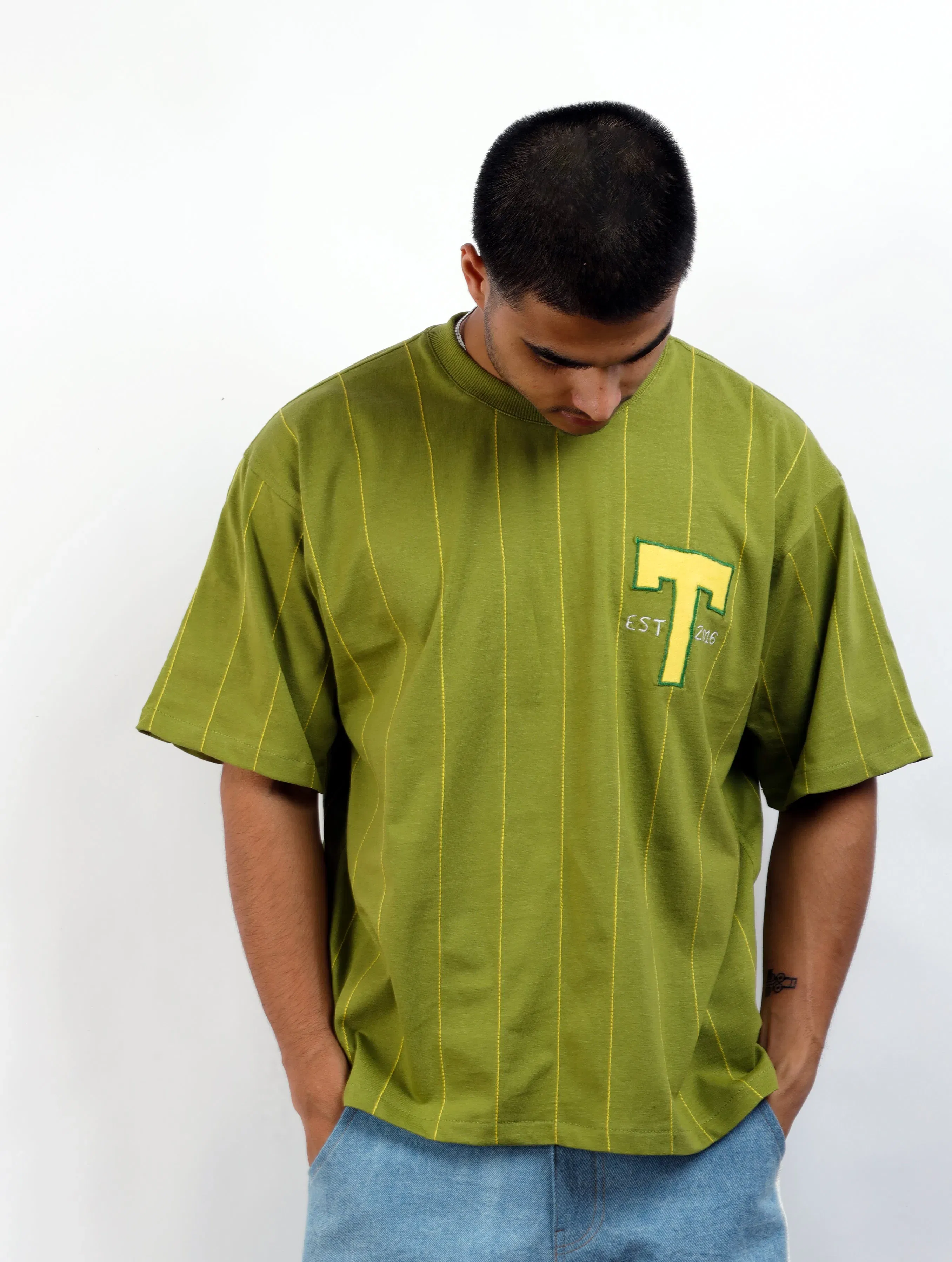 Green Stripe Jersey T-Shirt