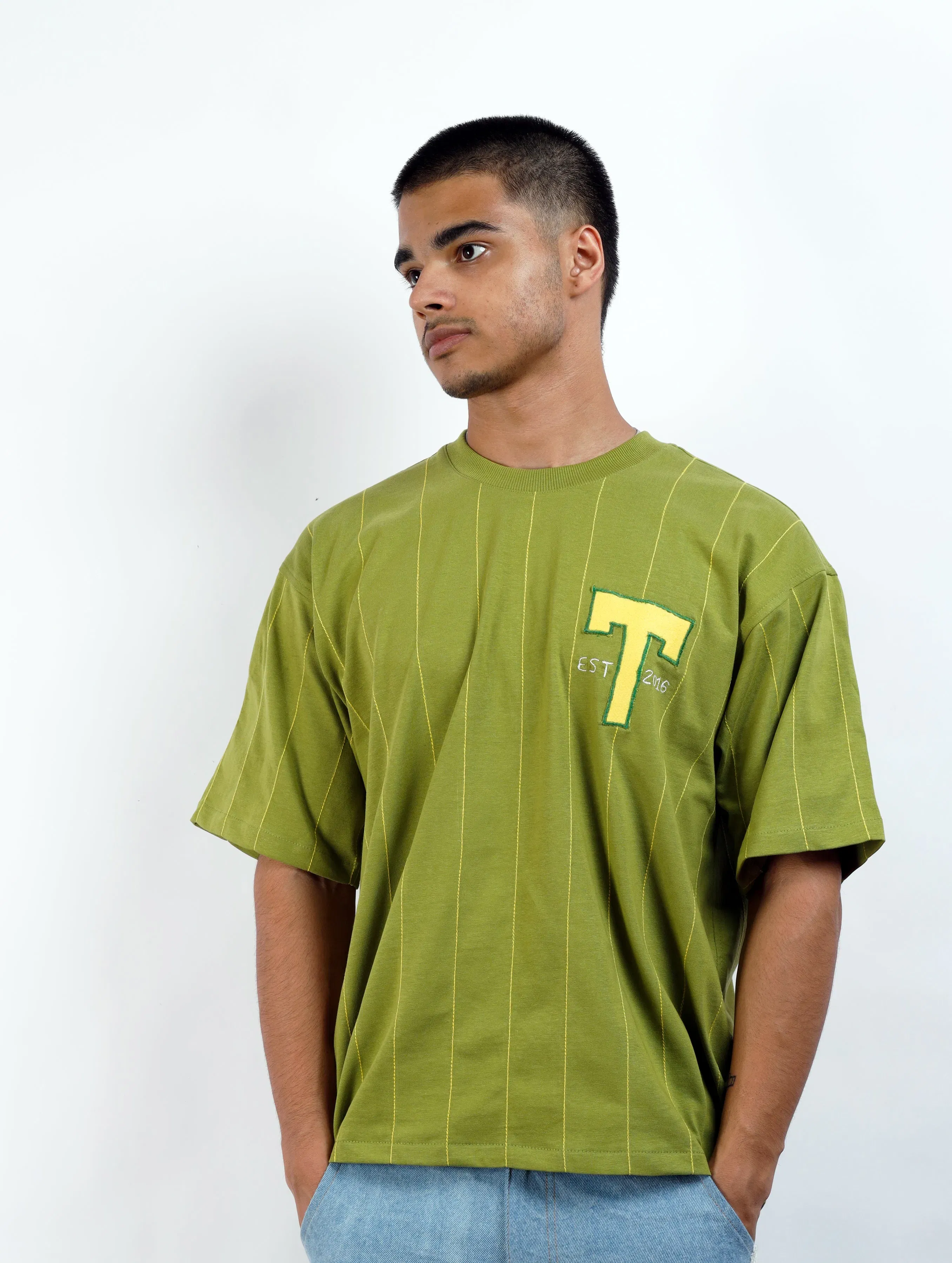 Green Stripe Jersey T-Shirt
