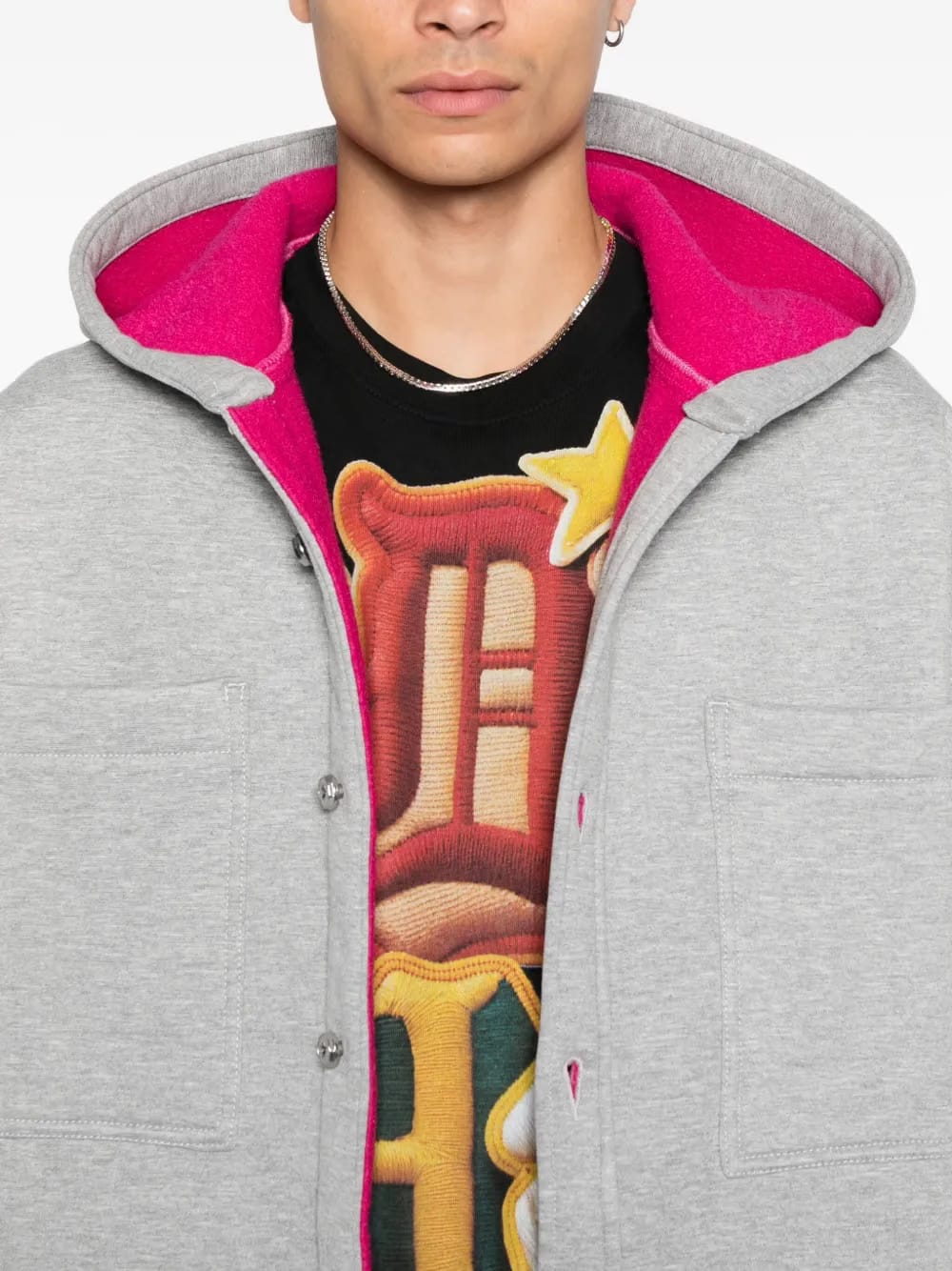 hooded logo-detail jacket