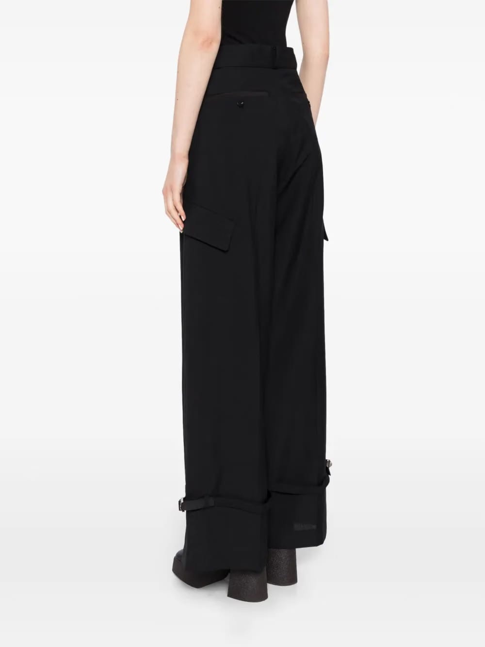 belted tailored trousers