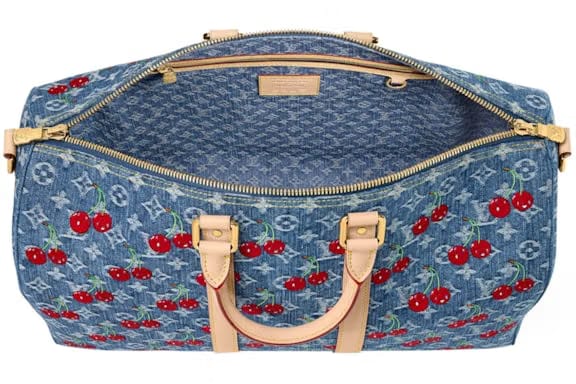 Louis Vuitton x Takashi Murakami Cherry Keepall Bandouliere 45 Denim Monogram
