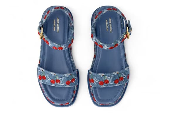 Louis Vuitton Cherry Maya Platform Sandal x Takashi Murakami Denim