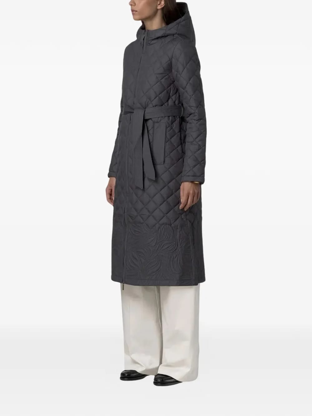 Quilted Belted Hooded Jacket